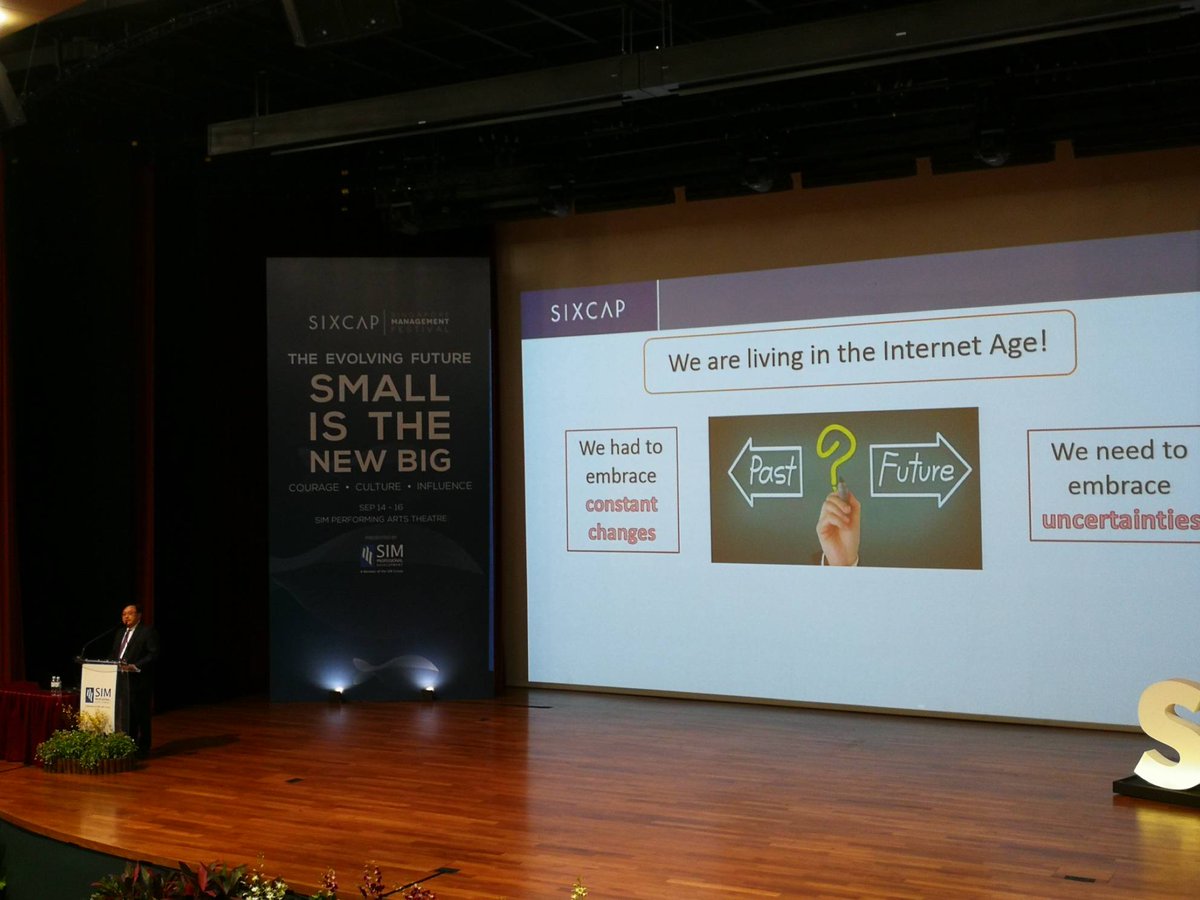 SixCapital's tweet photo. Founder, Chairman and Chief Dealer Patrick Teng takes the stage to speak about collaborative innovation &amp; socioeconomic empowerment #sgmf17 https://t.co/2D32I1pB8c