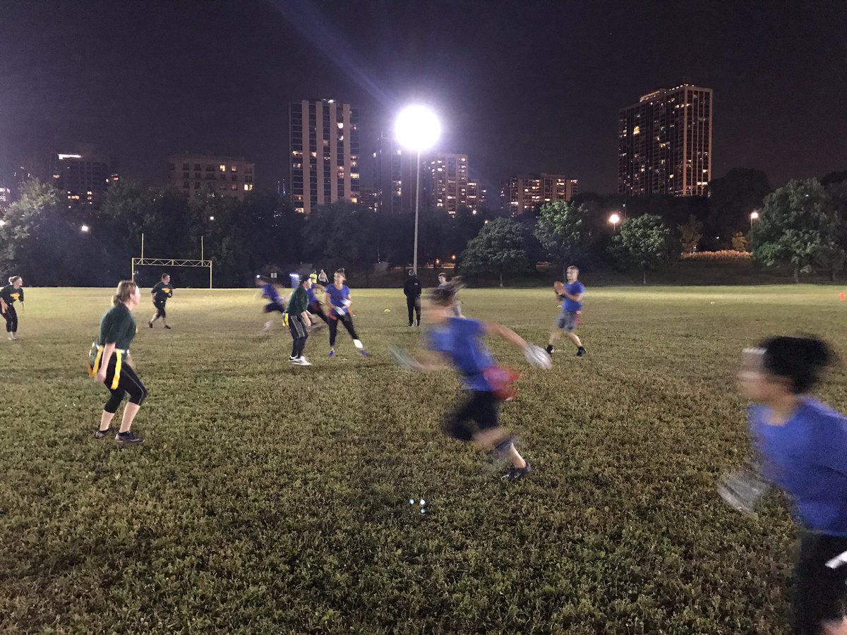 Team ParkerGale just won the first flag football game of the season, 20-13
