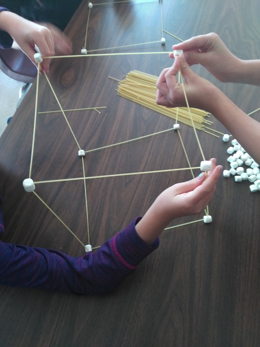 Building community through teamwork. Can you use spaghetti and marshmallows to hold an object? YES WE CAN!!!