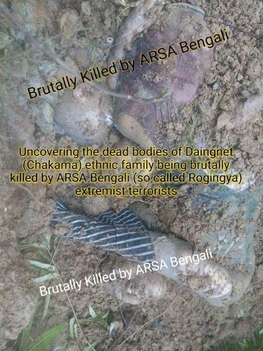 #Myanmar Army found burial site of Daingnet people.
Children and women slaughtered by <a href="/ARSA_Official/">ARSA_The Army</a> #Bengali #Rohingya #Terrorist.