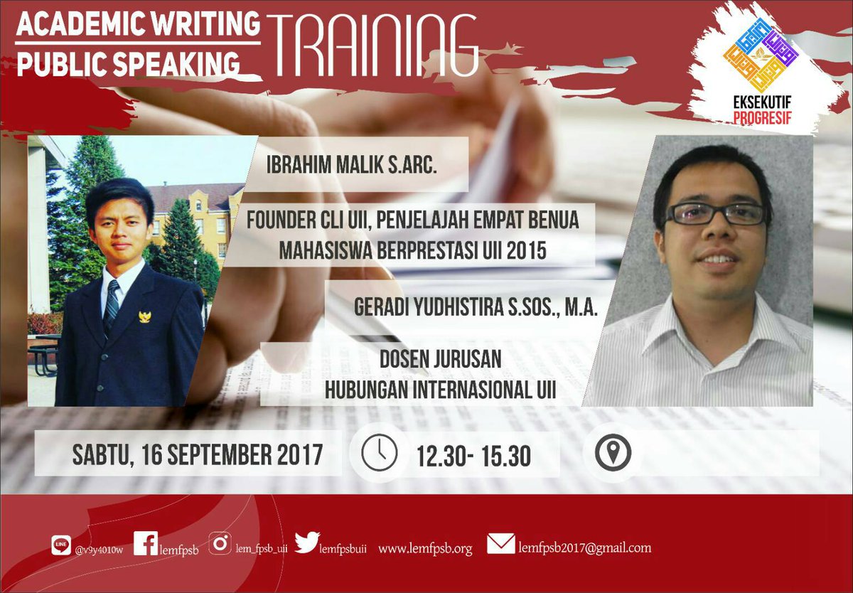 Yuk ikut pelatihan public speaking 👍
* Free snack and free registration. 
Isi form disini ya. Kami tunggu! 😊
⬇
goo.gl/forms/XMmhqgC6…