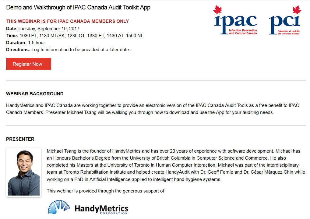 IPACCanada's tweet photo. #IPACmembers: Webinar Sept 19: demo and walkthrough of the IPAC Canada Audit Tool App. Pre-register by Sept 15 https://t.co/pWC8EEAICK https://t.co/xQKFSEzHr3