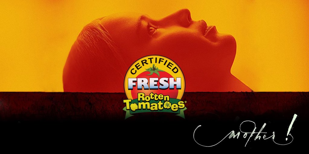 RottenTomatoes's tweet photo. #mothermovie is now #CertifiedFresh! https://t.co/E3Bhq2Lwwa https://t.co/2Xoe4FKk3w