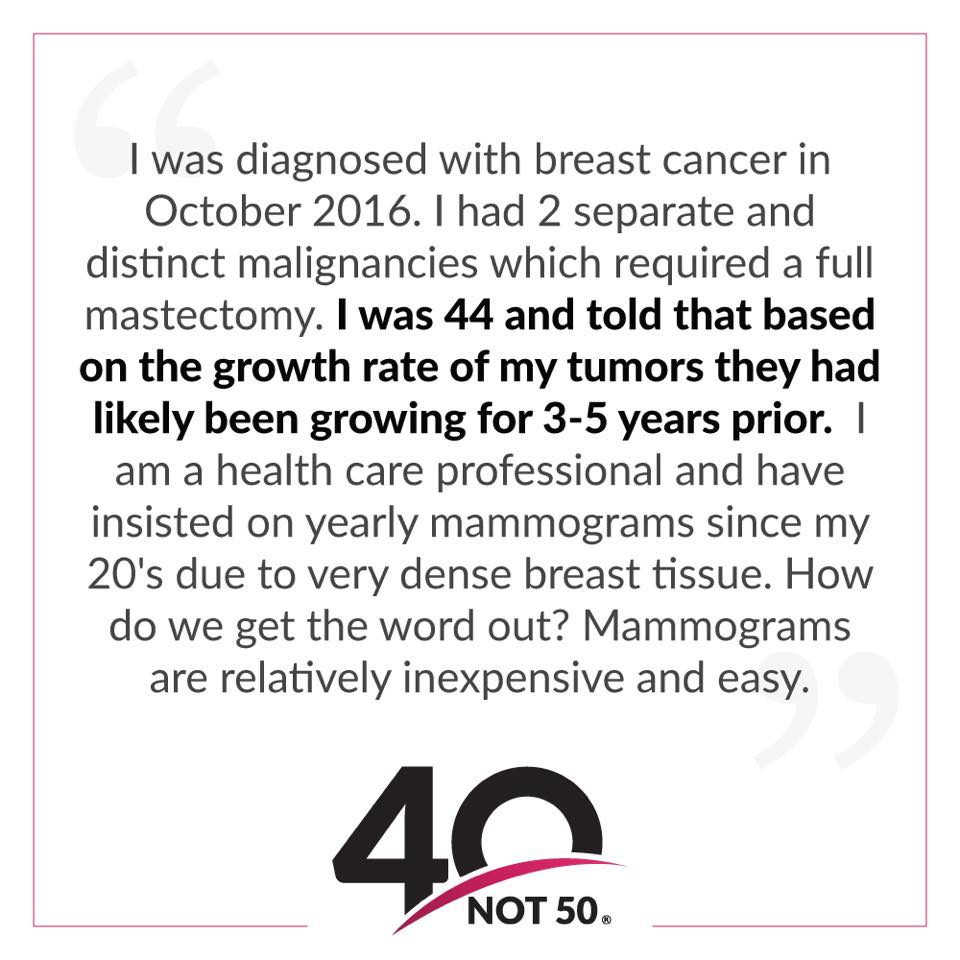 40not50's tweet photo. Early detection saves lives #40not50 #Mammogram
Petition: https://t.co/KR4Cy4Ohai
#BreastCancer #BreastHealth #WomensHealth #EarlyDetection https://t.co/kK7n5WOkGI