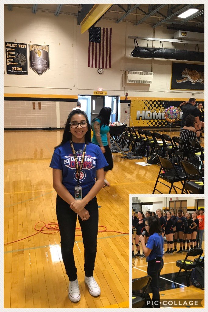 JolietWestAD's tweet photo. S/O to JW freshman Natalie Diaz for singing the national anthem tonight! #tigerprid https://t.co/xMdbPyykQh https://t.co/0hJ1DazOeW