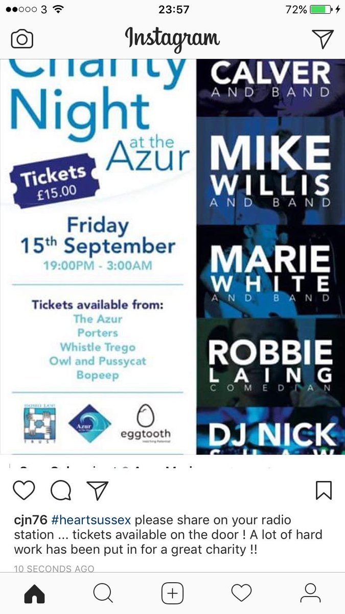 Twirls76's tweet photo. #heartfm please share ... great night ... great charity #samcalver ! 
Tickets available on the door . 
#Azur #Hastings https://t.co/F00ZeM328g