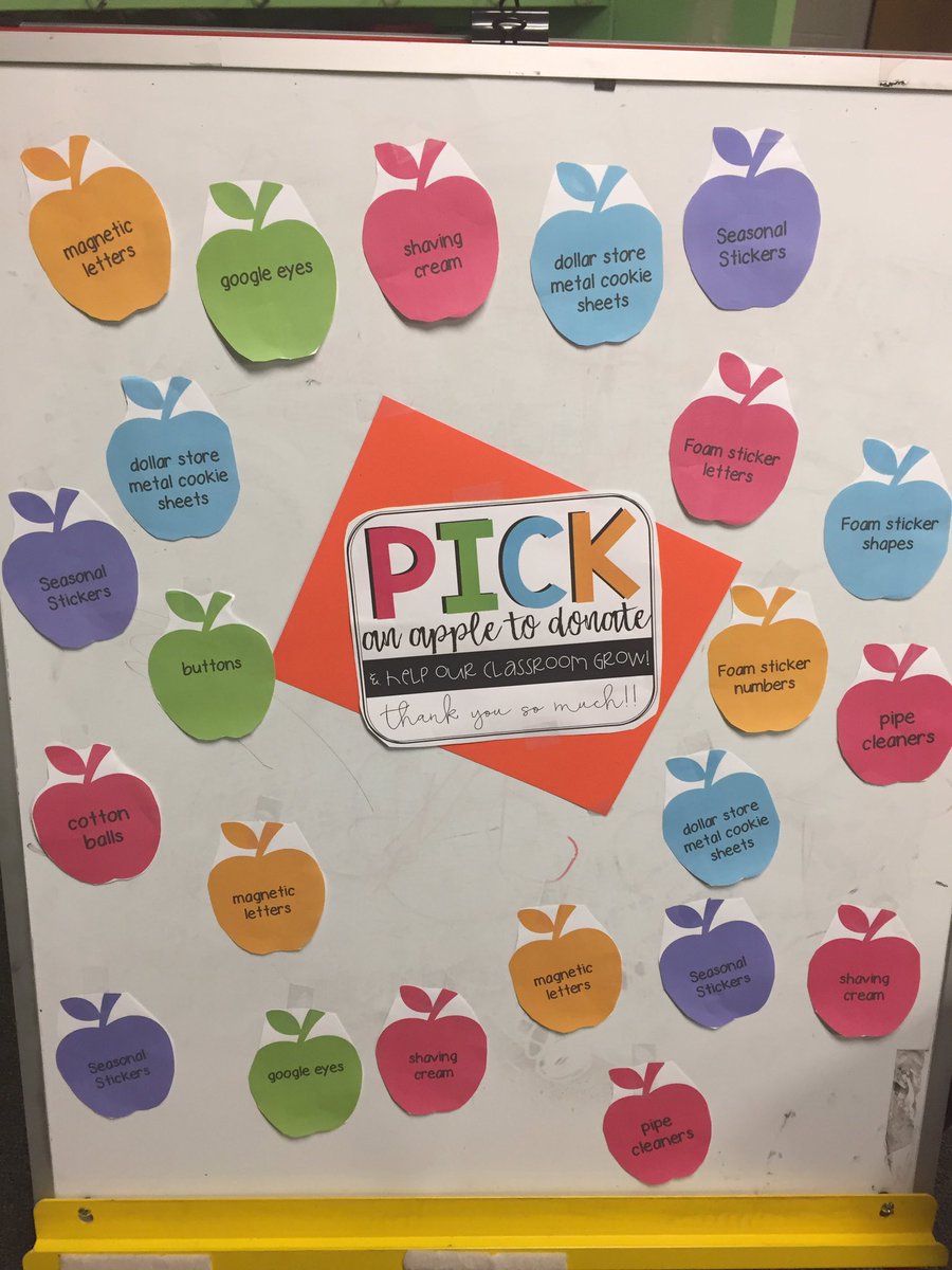 kristyrussell03's tweet photo. Back to school night. #donationboard #pickanapple #helpourclass https://t.co/kfQnL9tX55