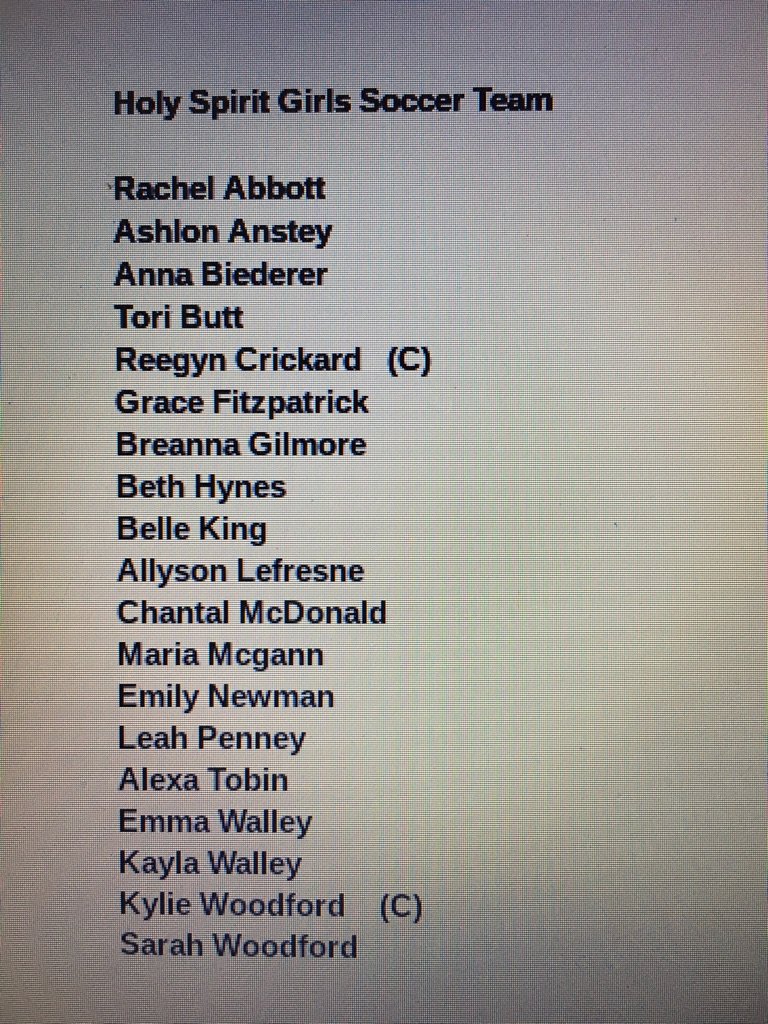 Here is the Senior Girls Soccer Team. Thank you very much to all who tried out and congrats to those who made it! ⚽️
