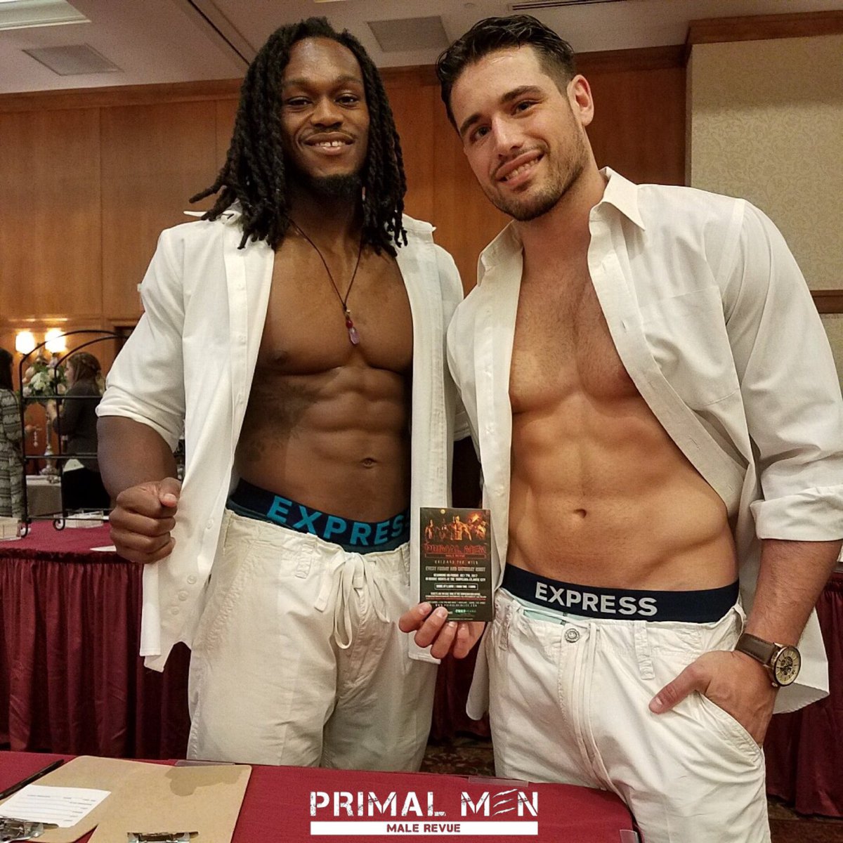 PrimalMenLive's tweet photo. We ❤️ #Bachelorettes! Catch Jordan, Gino, &amp; the crew this Saturday for our Primal Men Live #MaleRevue at @TropicanaAC ‼️ https://t.co/NjcCcMLVW5