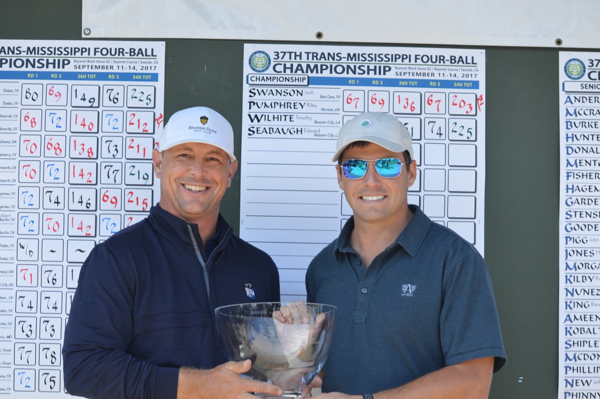 TransMissGolf's tweet photo. @joshswanson1 and Riley Pumphrey go wire to wire to win 37th Trans-Miss Four-Ball @BBHgolf . #TMFourBall https://t.co/HrHEnltPLA