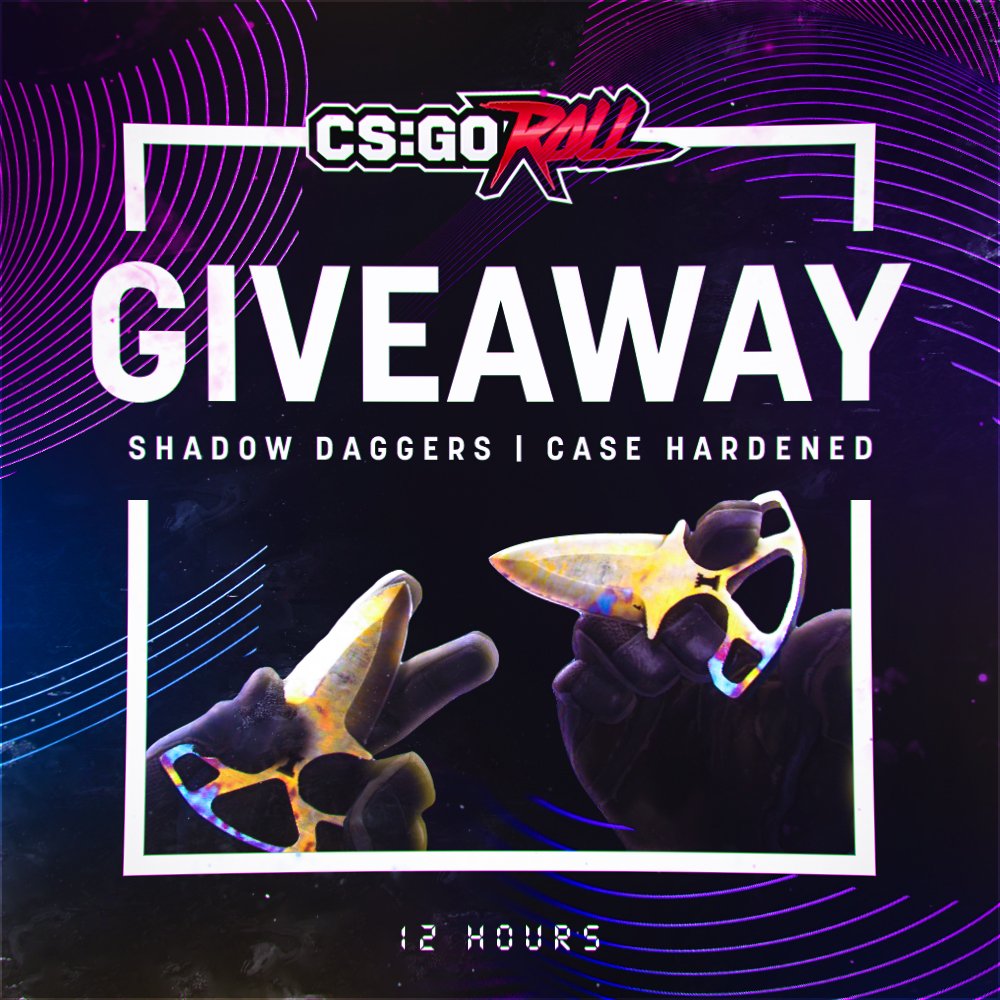 CSGORoll's tweet image. Shadow Daggers | Case Hardened

- RT
- Follow
- Enable notifications on CSGORoll
- Play Free Spin goo.gl/bMBHhz

Ends in 12 hours!
