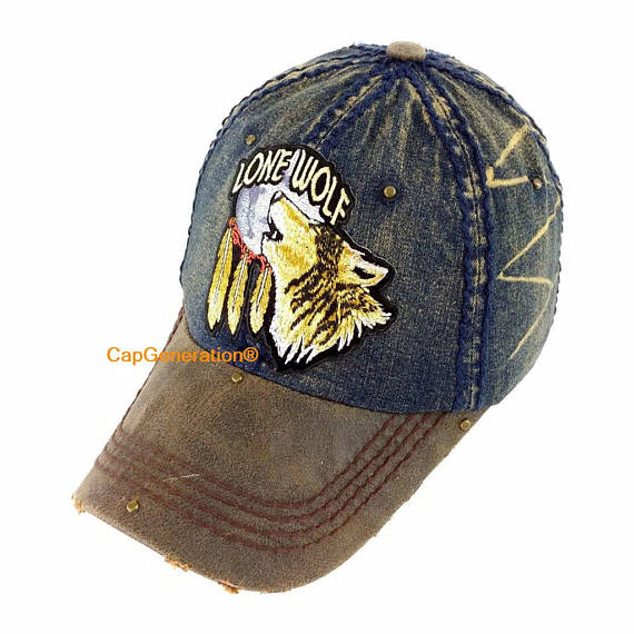 cap_generation's tweet image. Denim Cap, Dark Denim Cap, LONE WOLF, Wolf Cap, #accessories #hat @EtsyMktgTool etsy.me/2kAKj1r