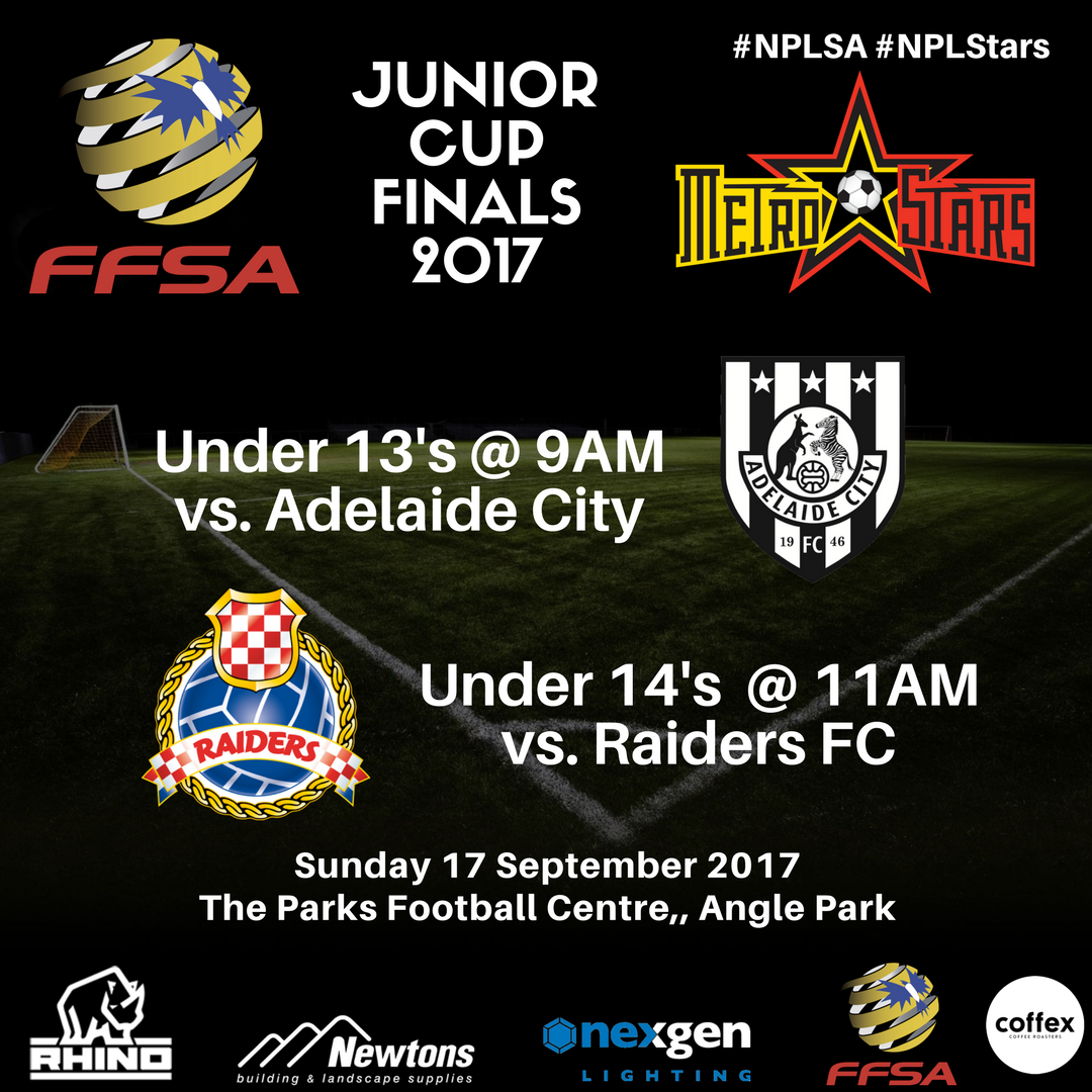 NE_MetroStars's tweet photo. Get along to The Parks Football Centre this Sunday and support our Rising Stars in the Junior Boys Cup Finals!

#NPLSA #PS4NPL #NPLStars https://t.co/UytV9GDFSW