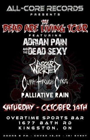 CTC will be in Kingston on October 14 with <a href="/AdrianPain/">Adrian Pain</a> and <a href="/TheDeadSexy/">The Dead Sexy</a> !! Come out to the  Overtime Sports Bar