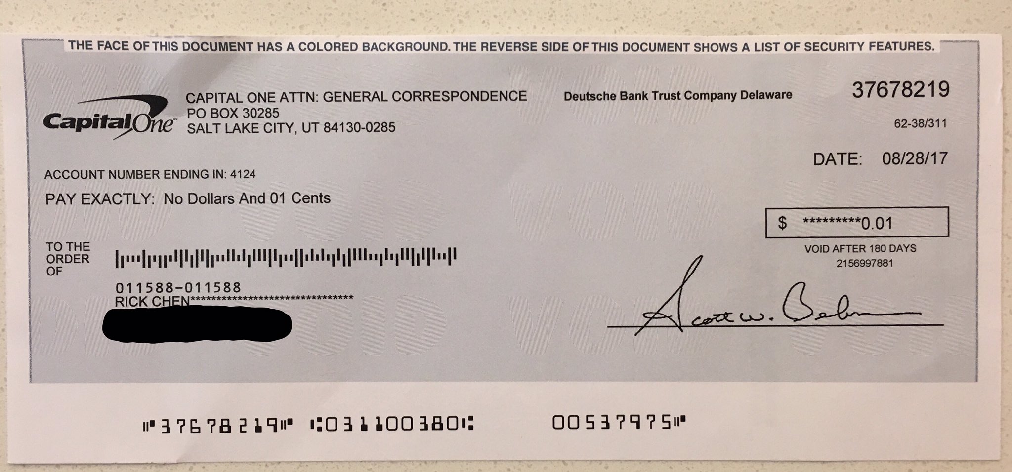 Capital sale one checks