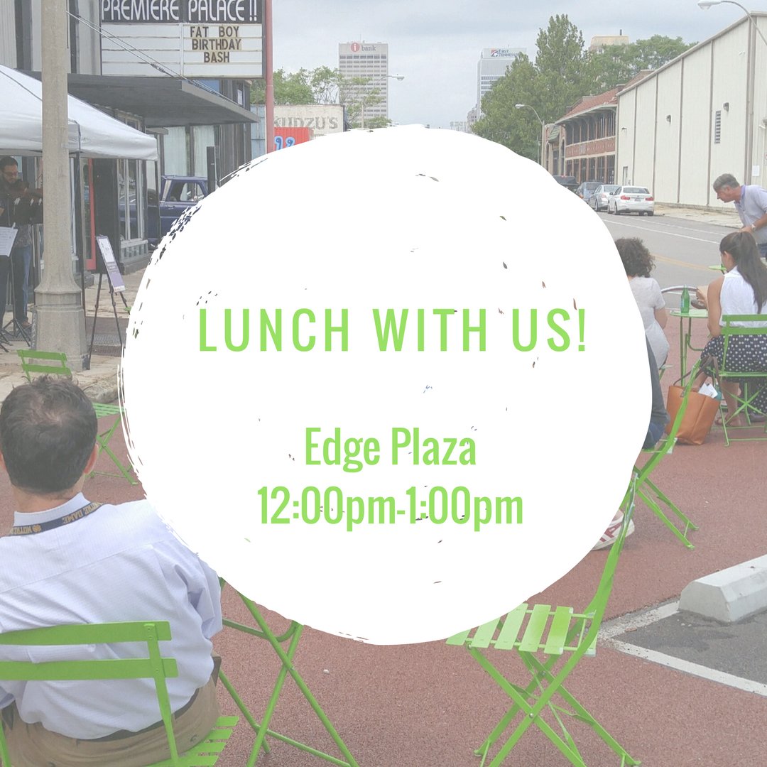It's happening again! We are selling lunch and fresh coffee at Edge Plaza from 12-1pm. Jams provided by <a href="/IRISorchestra/">Marc Caron du Potier</a>. Thanks <a href="/MMDC901/">Memphis Medical Dist</a>!