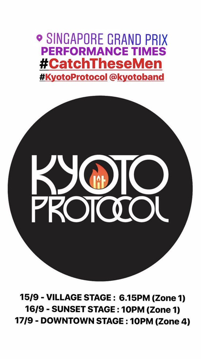 KPeepsOfficial's tweet photo. @KyotoBand @MTalentAsia @FuadKyoto @kp_gael @F1NightRace @Shanjeevreddy @shaqbasskp Here’s the performance times for @KyotoBand on the 3-Days @F1NightRace in Singapore. #CatchTheseMen https://t.co/jELFRGkvXH
