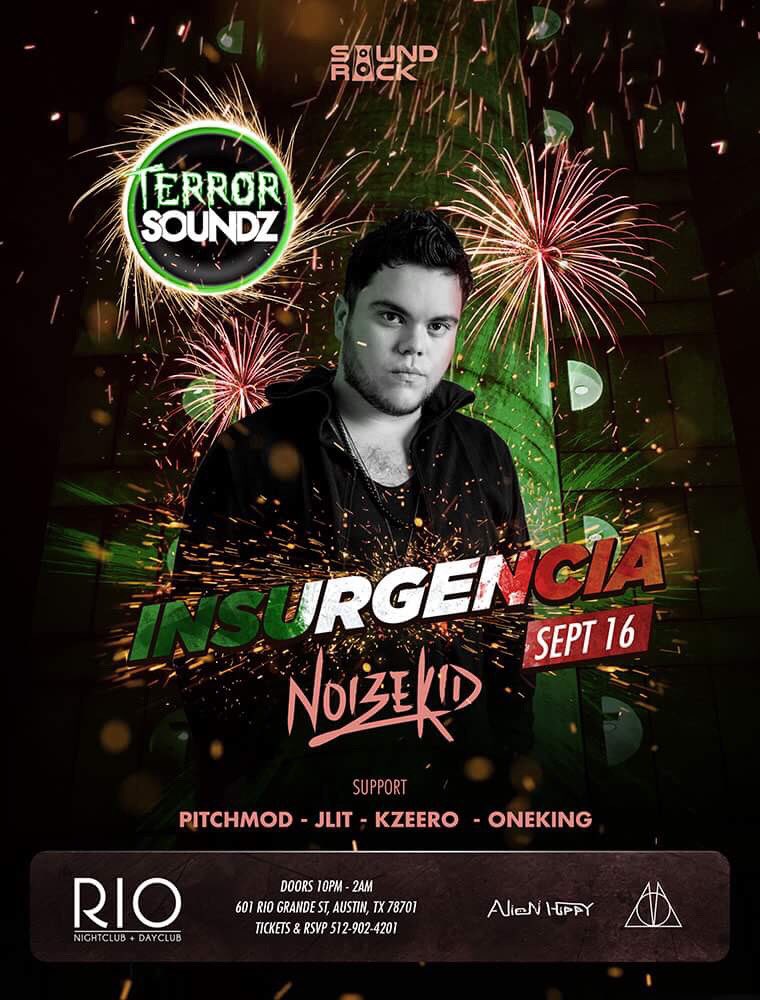 SoundrockPR's tweet image. DONT MISS OUT this Saturday NOIZEKID @ RIO Austin Texas NO COVER 21+ until 12am doors open at 10pm event ends at 2am. DM for bottle service🍾