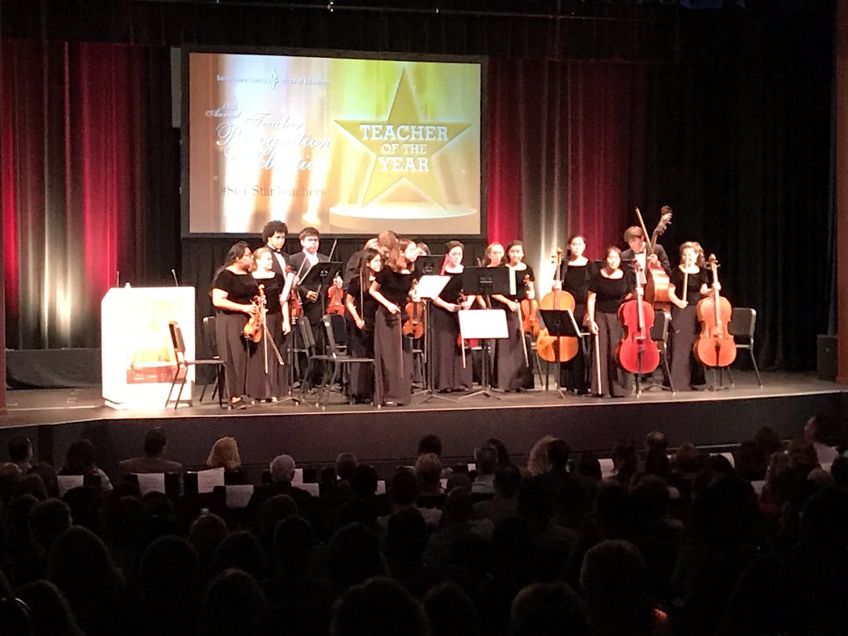 An amazing evening celebrating our outstanding teachers of the year in Santa Clara County! Thank you for all you do. #SCCStarTeachers