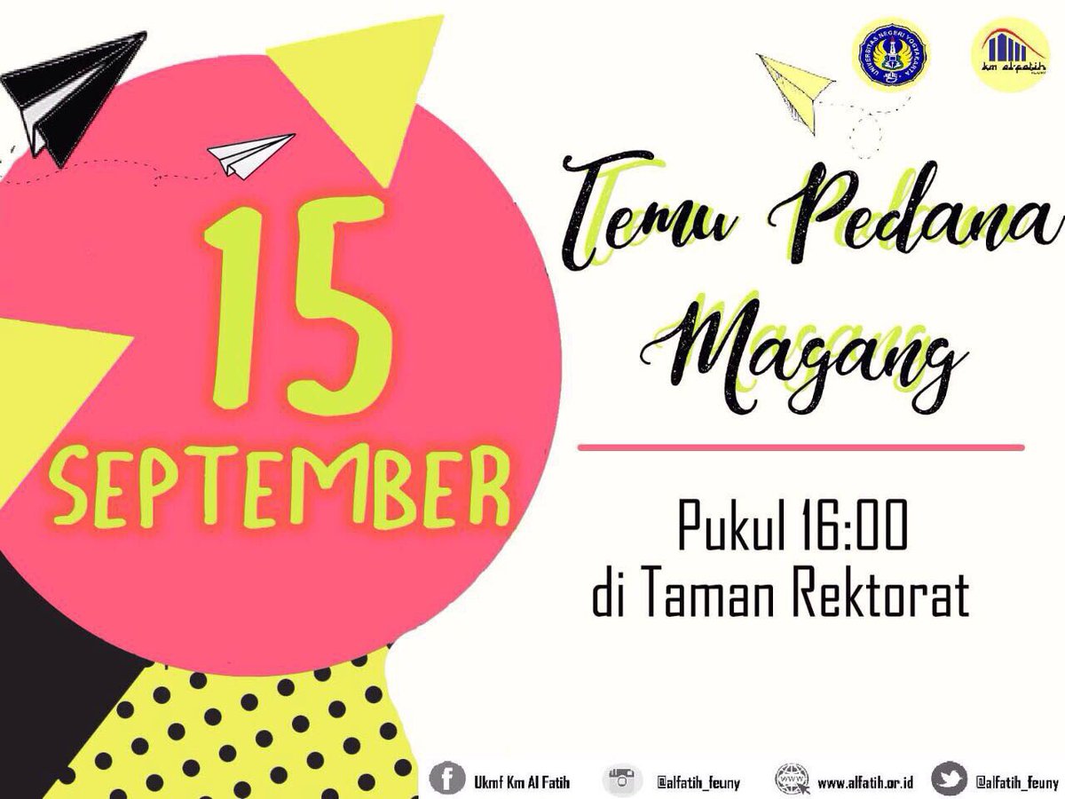 Assalamu’alaikum, jangan lupa nanti pkl 16.00 ada temu perdana magang BSO CIES UNY yaaa :)

#EkonomRabbaniBisa 💪🏻