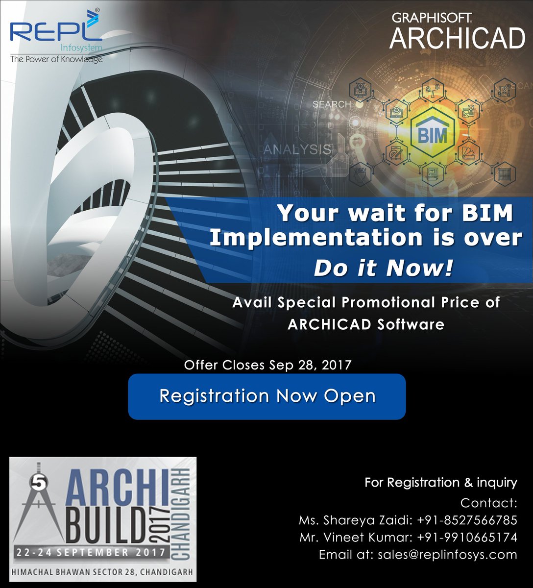 RIPL_Noida's tweet photo. Register:- https://t.co/Gj06tUQ1KL Or Call us 8527566785, visit our booth11 the #ARCHIBUILD #BIM at Himachal Bhawan Sector 28 Chandigarh. https://t.co/dtXD4IP3H9