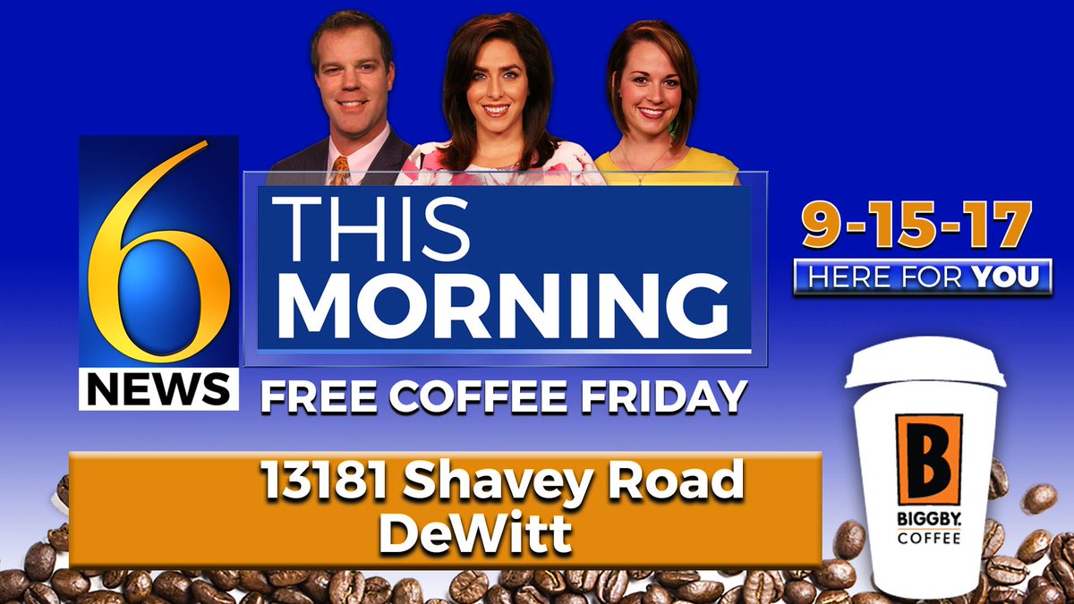Good #FreeCoffeeFriday Mid-Michigan -- see you in <a href="/CityofDeWittMI/">City of DeWitt, MI</a>  this morning!
