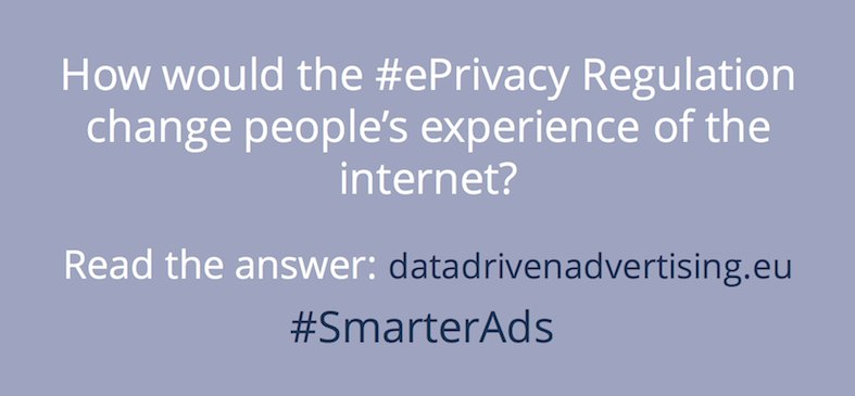 IABEurope's tweet photo. How would the #ePrivacy Regulation change people's experience of the Internet? Read the answer: #SmarterAds: https://t.co/SoDf107rna https://t.co/33qe5zpbj6