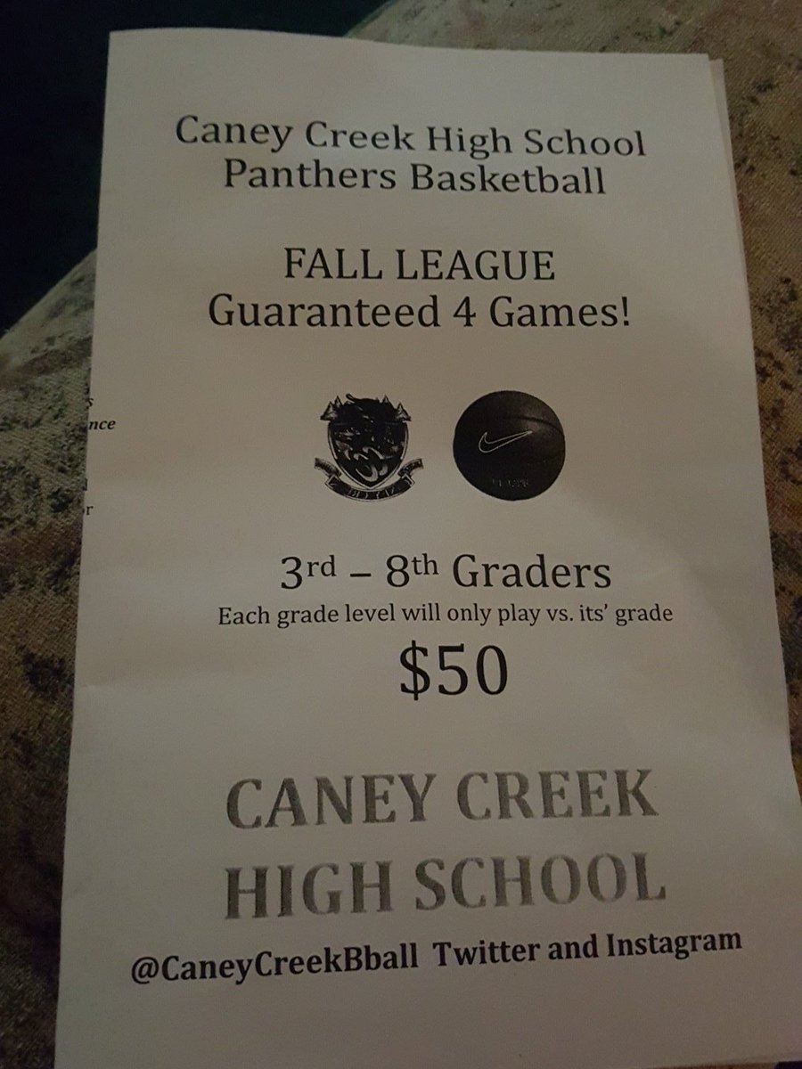 MartinKelmar78's tweet photo. @CaneyCreekBball .....This came home in my sons folder today and he is super interested. Can you please provide the fall season dates? https://t.co/kO0dYGyTor
