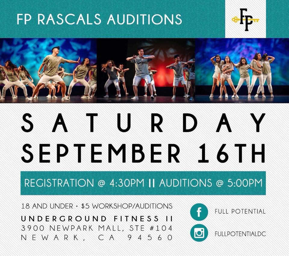 OneCollectiveDT's tweet photo. ‼️AUDITIONS ALERT‼️FP Rascals are holding auditions this Saturday! Dont miss out! @FullPotential #OCSupport #NorCalDanceCommunity https://t.co/a5MgEtc2Zh