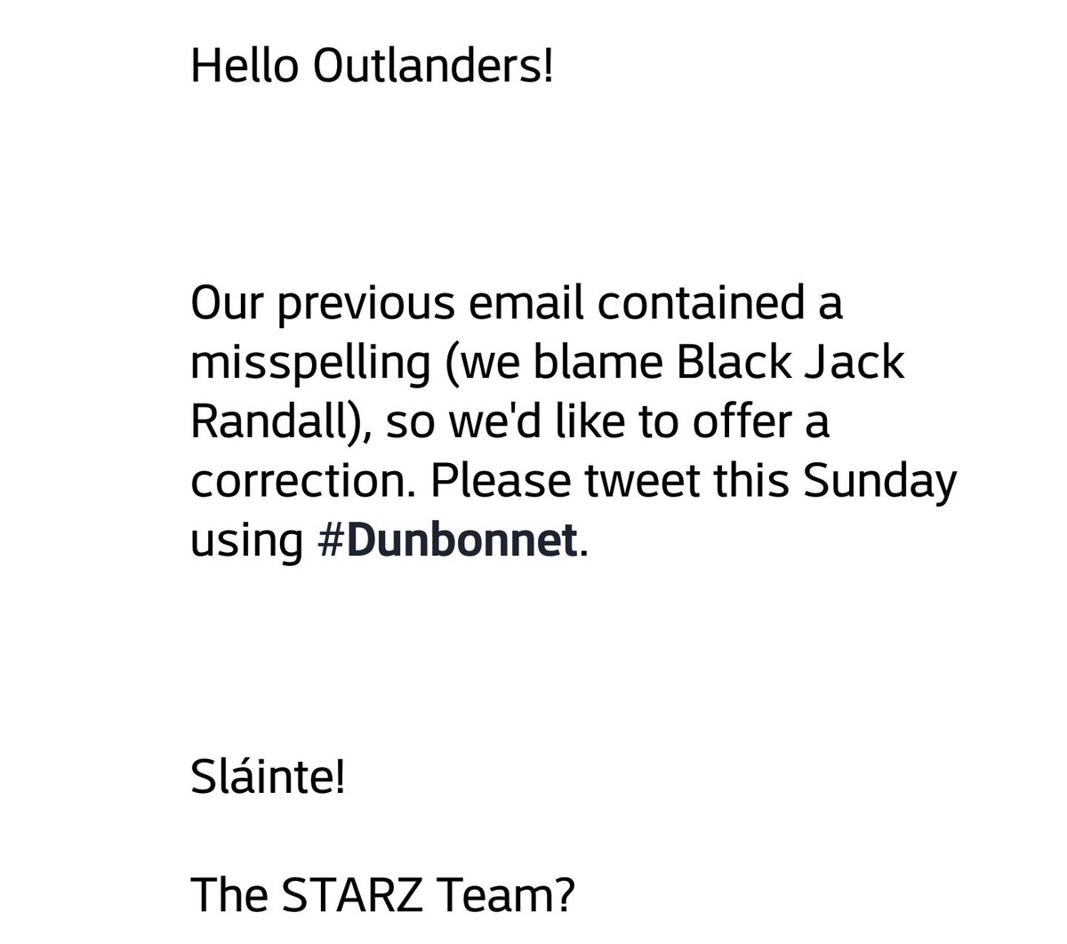 <a href="/joanapolis/">Outlander Joanne</a> <a href="/OutlanderWriter/">Outlander Writers</a> <a href="/Outlander_STARZ/">Outlander</a> <a href="/Outlander_PR/">OL Starz PR</a> <a href="/Writer_DG/">Diana Gabaldon</a> <a href="/TallShipProds/">Maril Davis</a> @TheMattBRoberts <a href="/OutlanderCostum/">Terry Dresbach (Outlander Costume)</a> <a href="/barbaramills1/">Barbara Mills</a> <a href="/purpleiris13/">KJ💟🌷</a> They heard us load and clear. Correct info is out.