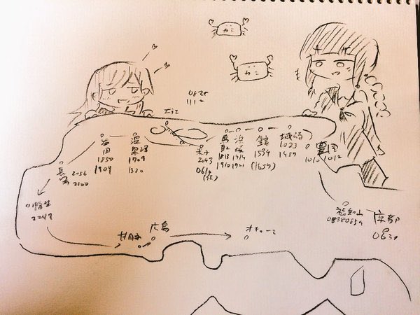学生時代はよくやってた手描き旅ルートログ。鈍行山陰一周の時と鈍行九州一周の時のやつだ。 