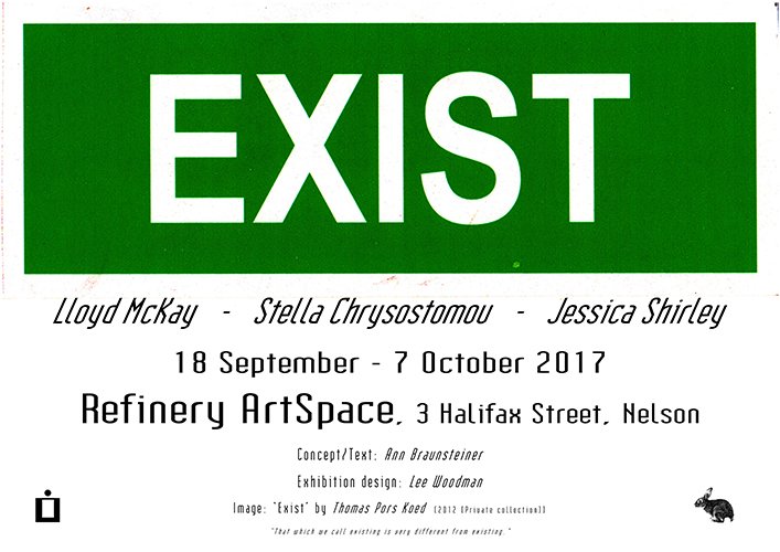 Also on from 18 September, a #RefineryArtSpace Production EXIST....until 7 Oct. #show #art #Nelson #NewZealand