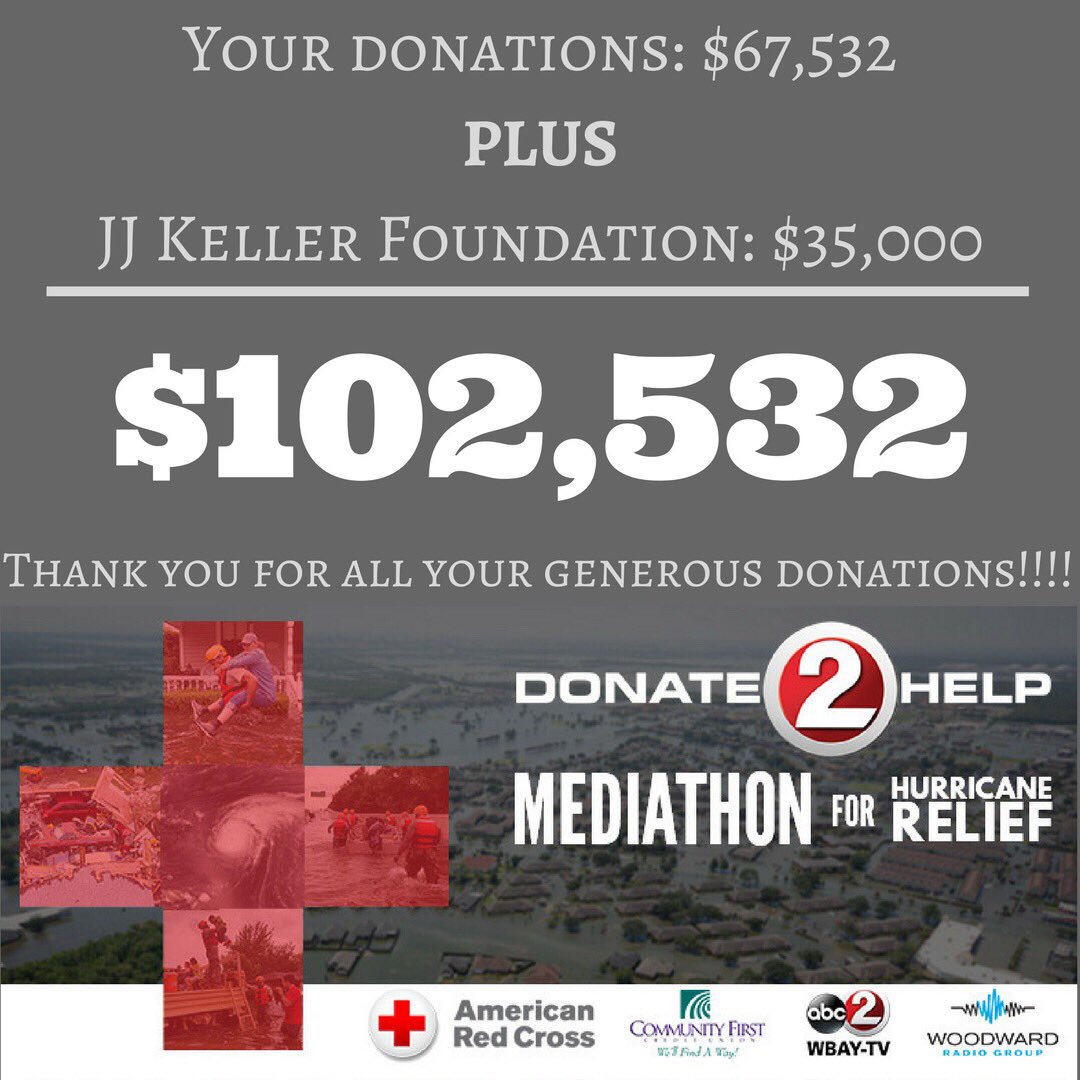 whby's tweet image. Thank you for all your support!!! #Donate2Help #HurricaneRelief @WBAY @RedCross @RedCrossWIS #CommunityFirstCreditUnion
