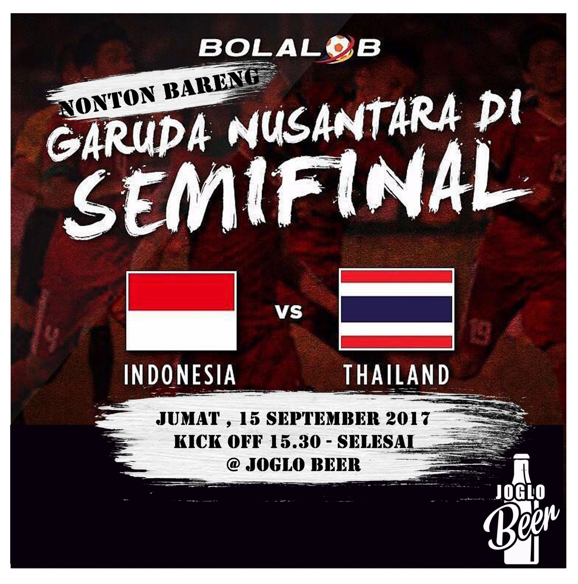Yuk Nobar Piala AFF 2017 diJoglo Beer ( Joglo At Kemang ) dukung TIMNAS INDONESIA untuk menjadi Juara #AFF #Nobar #Joglobeer #NontonBareng