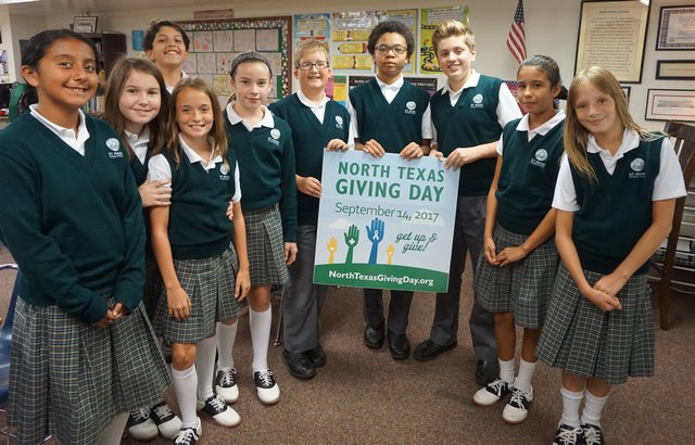 stmarkcatholic's tweet photo. Littlest 2 biggest LIONS expressed love 4 @stmarkcatholic, &amp; so did u. Thx 4 ur generosity. This day was full of LION PRIDE! #NTxGivingDay https://t.co/0kMlZWuJgq
