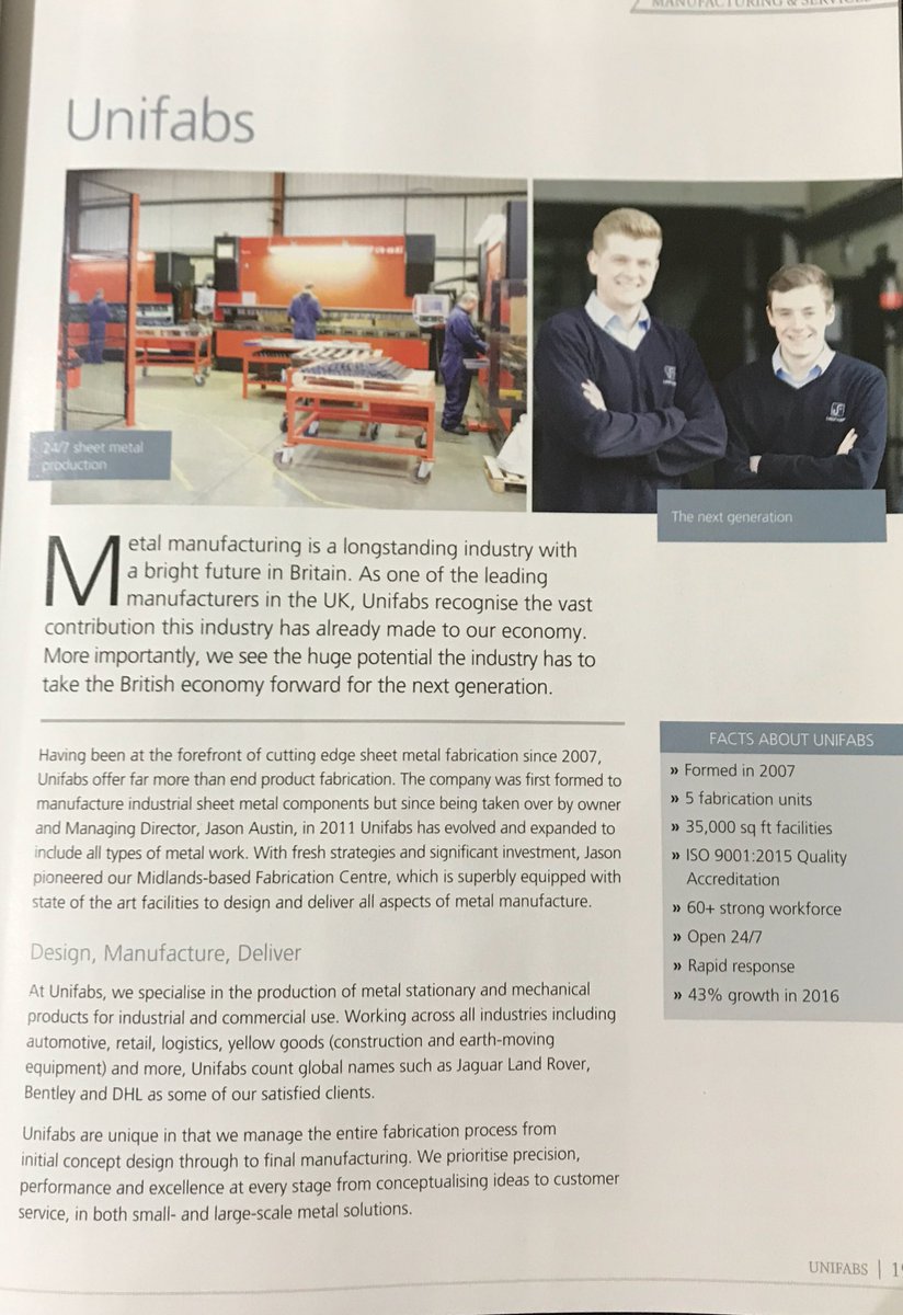 UnifabsLtd's tweet photo. Very honoured to be asked to be involved in the parliamentary review. Our article is on best practice in manufacturing. Hope you like it! https://t.co/LKUBEG8OBZ