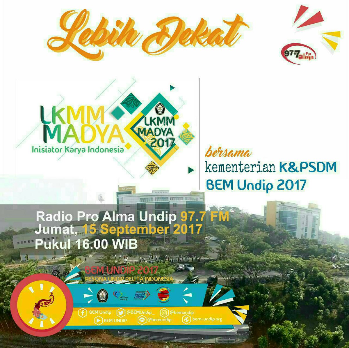 BEMUndip_'s tweet photo. [ BEM UNDIP ON AIR : LEBIH DEKAT ]

#Kestra
#LKMMTM
#Soresorengeradio
#BEMUndipOnAir https://t.co/8g5L8zg5kb