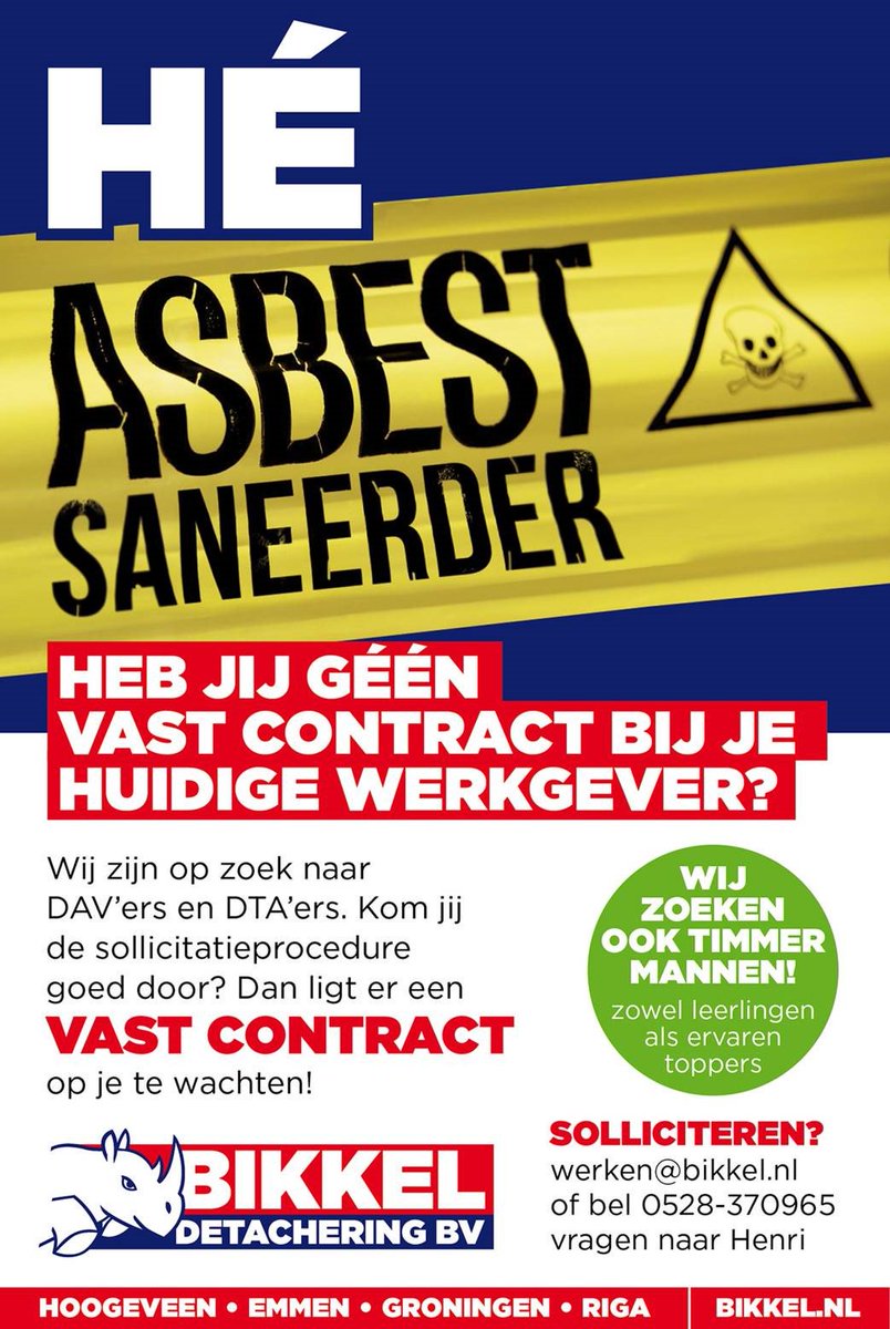 #vacature Gezocht: DTA’er (Noord-Oost Nederland) bit.ly/2x0mOs0 Kijk voor veel vacature op bikkel.nl