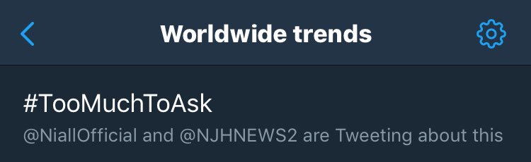NJHNEWS2's tweet photo. #TooMuchToAsk is the #1 trend worldwide! https://t.co/MaNASy7bVX