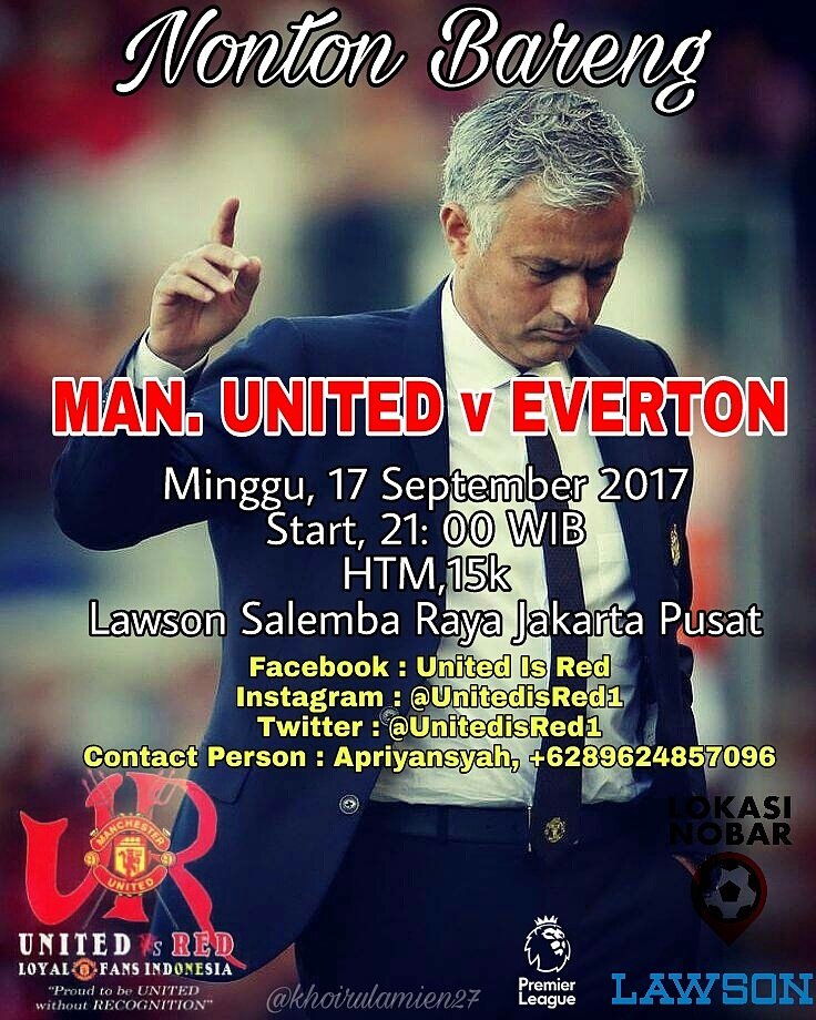 *HTM 15K (inc. Paket Lawson)
CP : Apriyansyah : 089624857096 (WA/Tlfon)
Follow Facebook : United Is Red
Twitter &amp; IG : <a href="/unitedisred1/">UNITED IS RED</a>