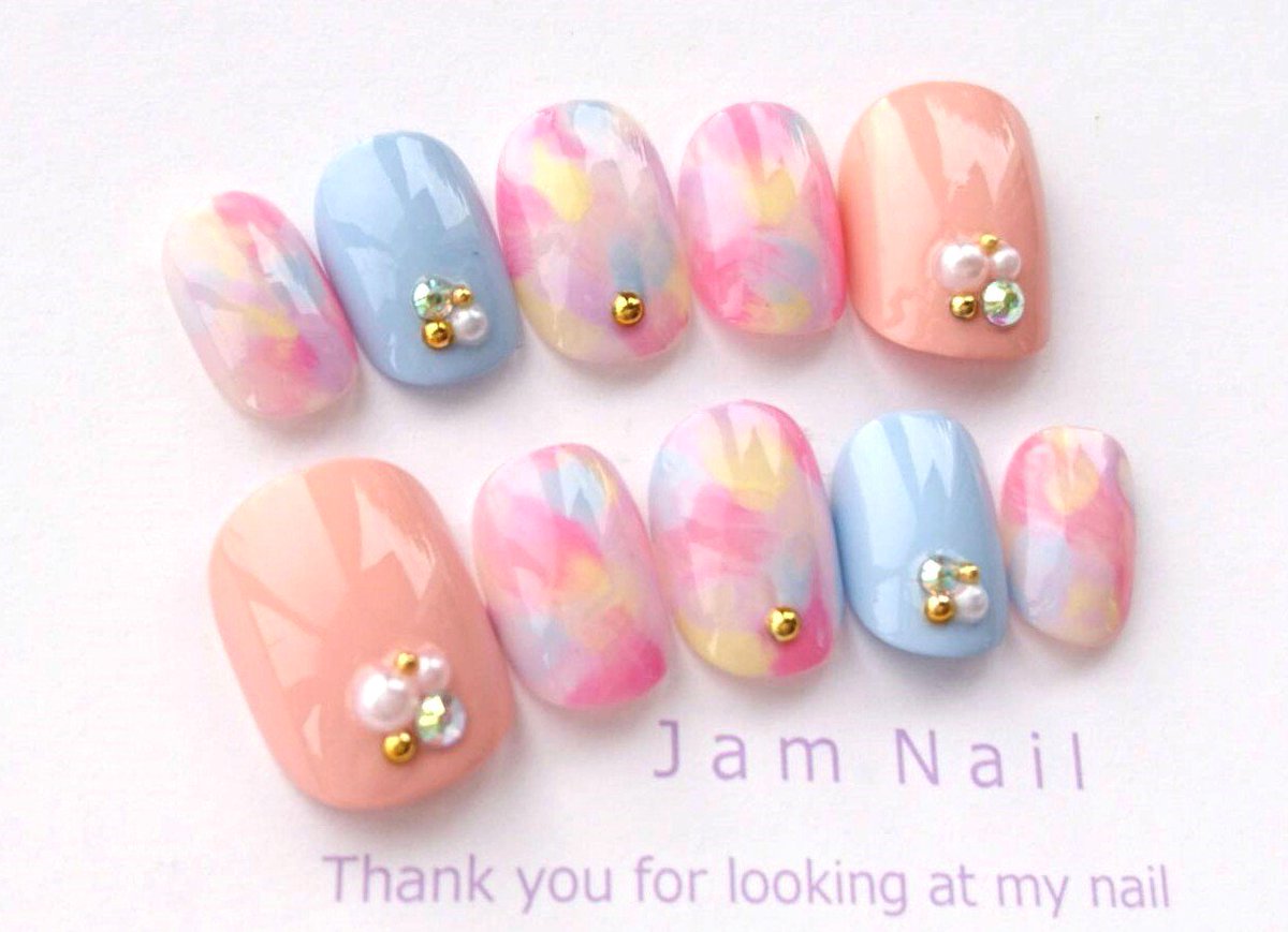 Jam Nail Ar Twitter 再販しました パステルマーブルとピンクと水色のネイルチップ Minne にて販売中です T Co Nbtizoqjmv ウェディングネイル 秋ネイル プチプラネイル ピンクネイル およばれネイル 結婚式前撮り T Co Hnq22kyqph