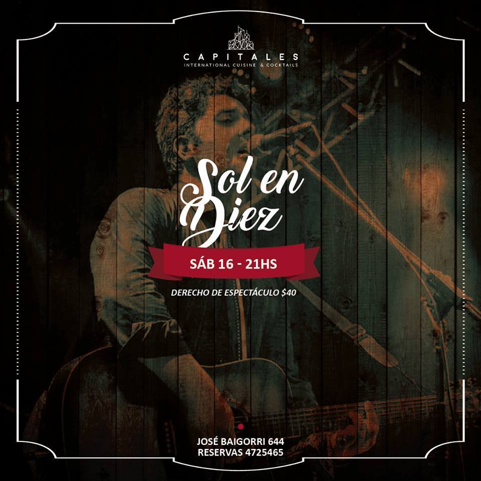 RadioFuror's tweet photo. #Agenda | #VersionesAcusticas 🎸🎶 #NMProducciones presenta a #SolEnDiez, 16/09 en Capitales (Baigorri 644, Alta Córdoba). Reservas: 472 5465 https://t.co/Fwmn1lsMeT