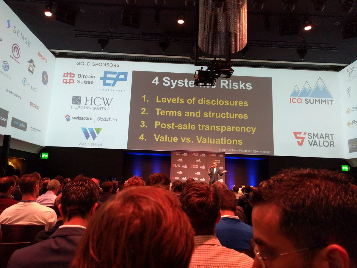 NotaryTRADE's tweet photo. @wmougayar making some excellent points at #ICOSummit... Questions we've also been asking ourselves... https://t.co/wvb589Ig0t