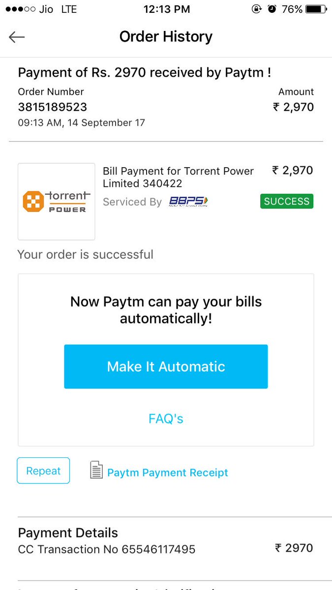 @Paytmcare I didn't receive cashback for following order. I had applied coupons code 'TPL50'