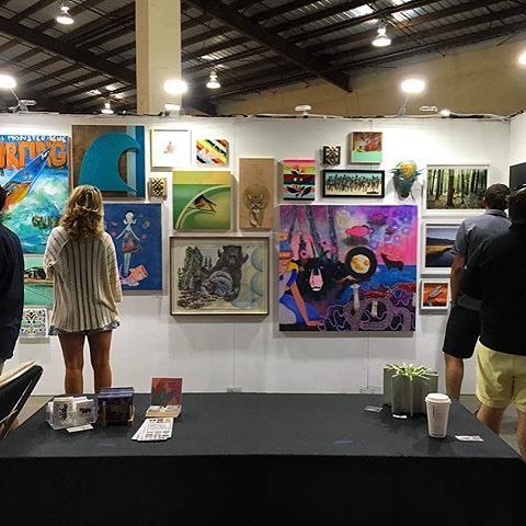 superfuturekid's tweet image. My work is at #kaaboodelmar with @artists_republic in San Diego! Their booth is right around the corner from @chadhasegawa 's wall! Its on …