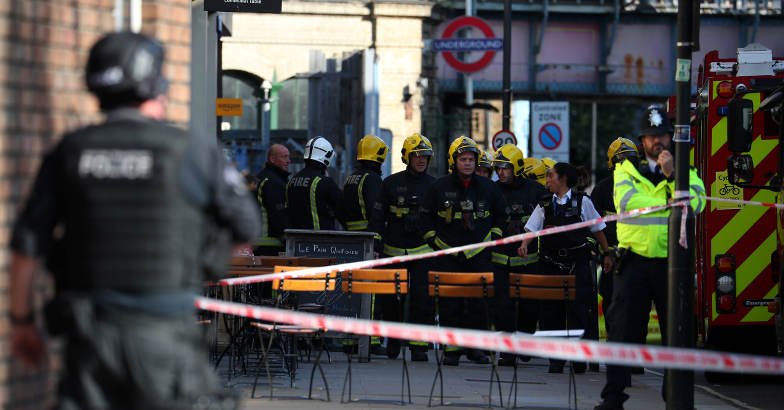 A London Ambulance Service spokesman said: ‘We are on scene alongside the Metropolitan Police at Parsons Green.’