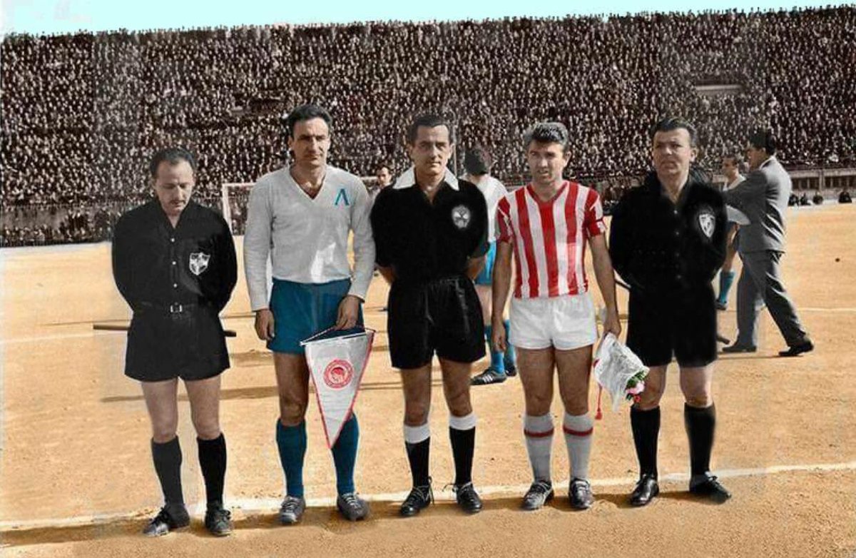 OldFootball11's tweet photo. #Olympiacos v #FCLevski Balkans Cup Final (First leg) April 1963 #Karaiskakis stadium #Piraeus #Greece https://t.co/fLceI1kSmr