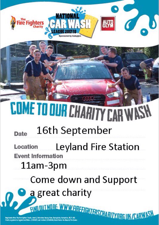 Suns out, sponges out, get you car washed tomorrow 11-3 at the station! In aid of <a href="/firefighters999/">Fire Fighters Charity</a> <a href="/RMCHcharity/">Manchester Foundation Trust Charity Inactive</a>
