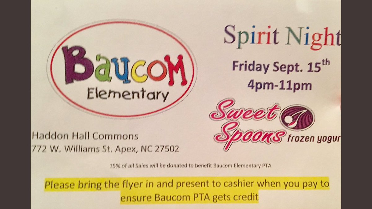 I scream, you scream! We all scream for ice cream.🍦See ya tonight at Sweet Spoons for our first PTA Spirit Night of the year. 🎉