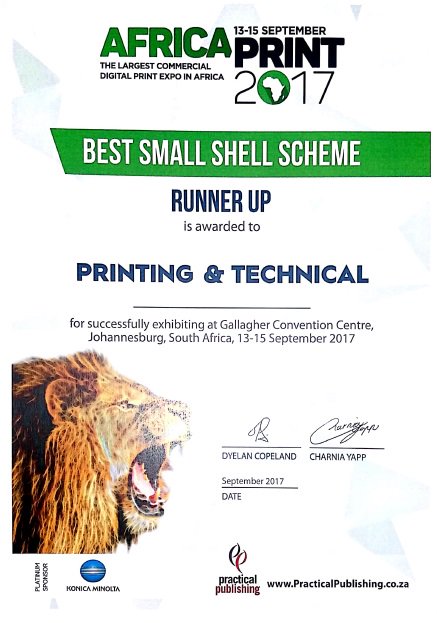 PrintingandTech's tweet image. #BestShellScheme Runner-up @FESPAAfrica Africa Print Expo 2017.